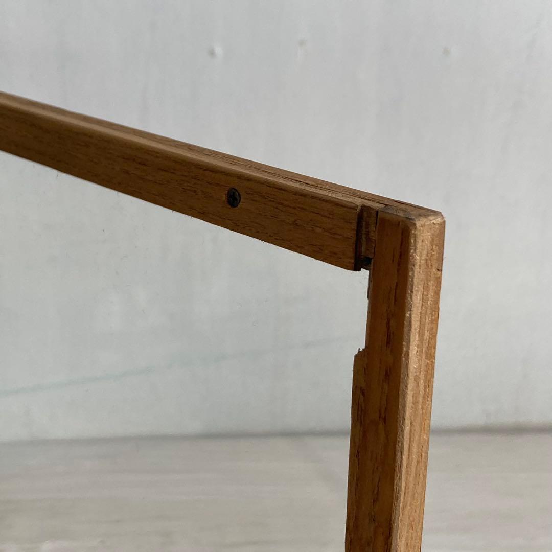 g300 古い木製 ガラスケース 2段 卓上 ショーケース 展示ケース 小物入れ