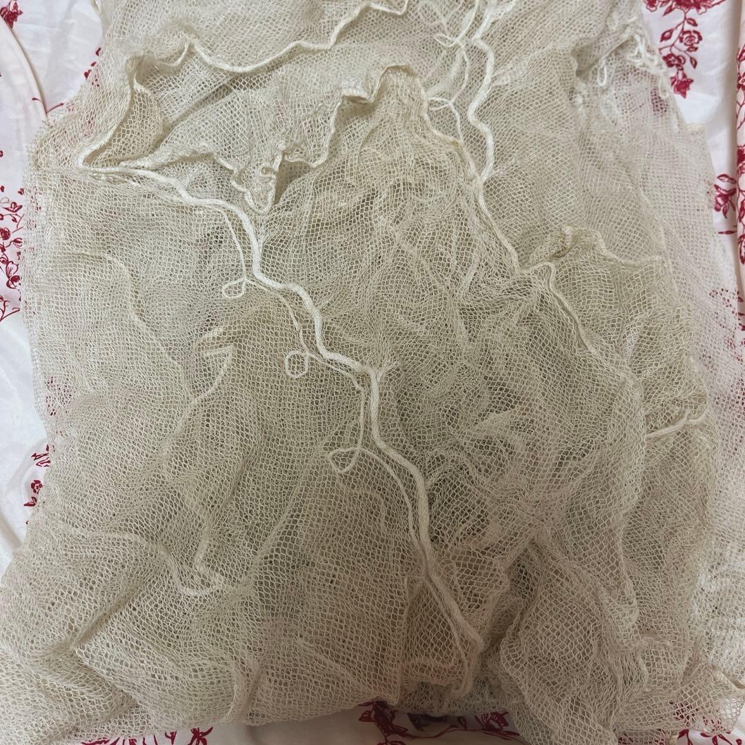 フランスアンティーク♡リボン花籠柄レースベッドカバー