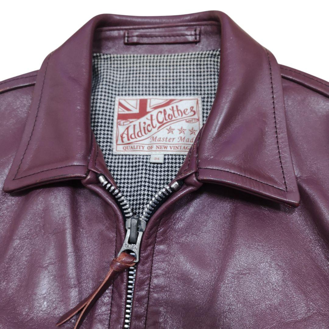 アディクトクローズ　ライダースジャケット　ホースハイド　34　男女兼用