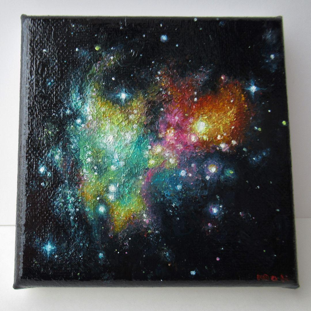 ［匿名で配送］一点もの 銀河 星 油絵 油彩 絵 絵画