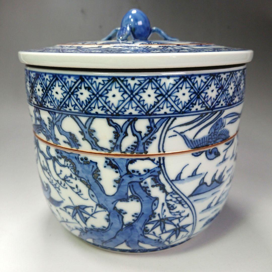 Ｓ２４６ 水指 『祥瑞花鳥画』『叶松谷造』『桃摘み』共箱 茶道具