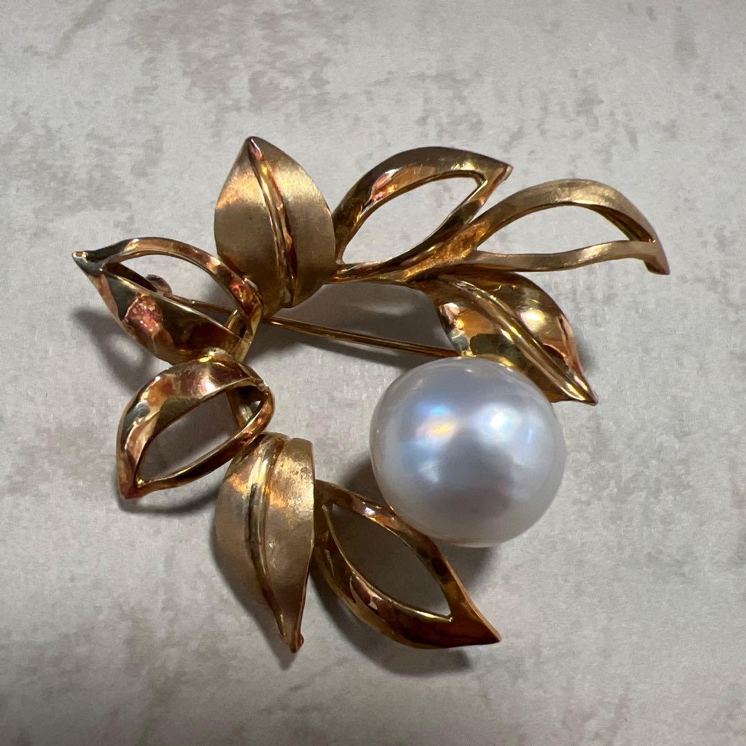 う*ん様 K18 南洋真珠 ブローチ 1983年製