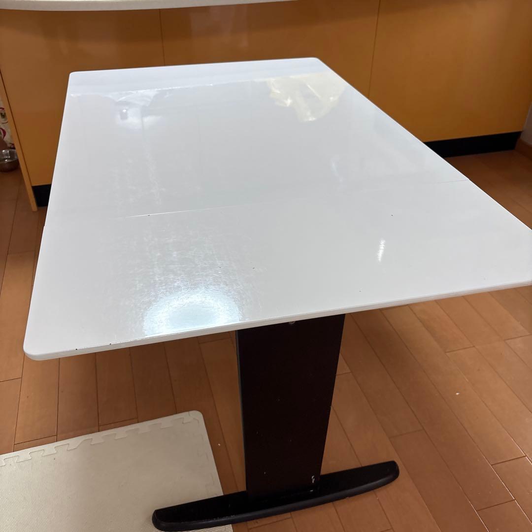 伸縮式2wayダイニングテーブル ホワイト120cm