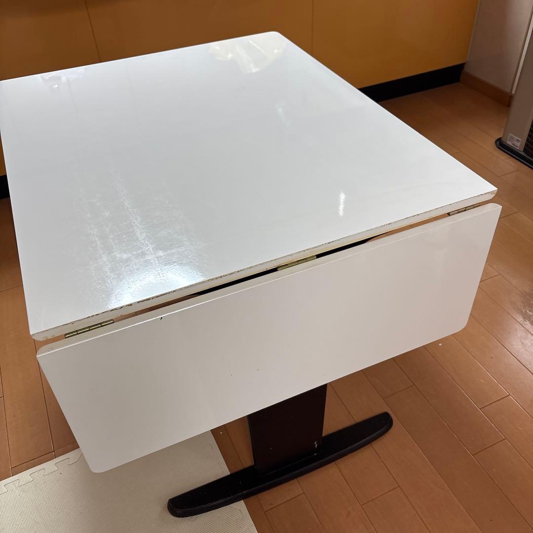 伸縮式2wayダイニングテーブル ホワイト120cm