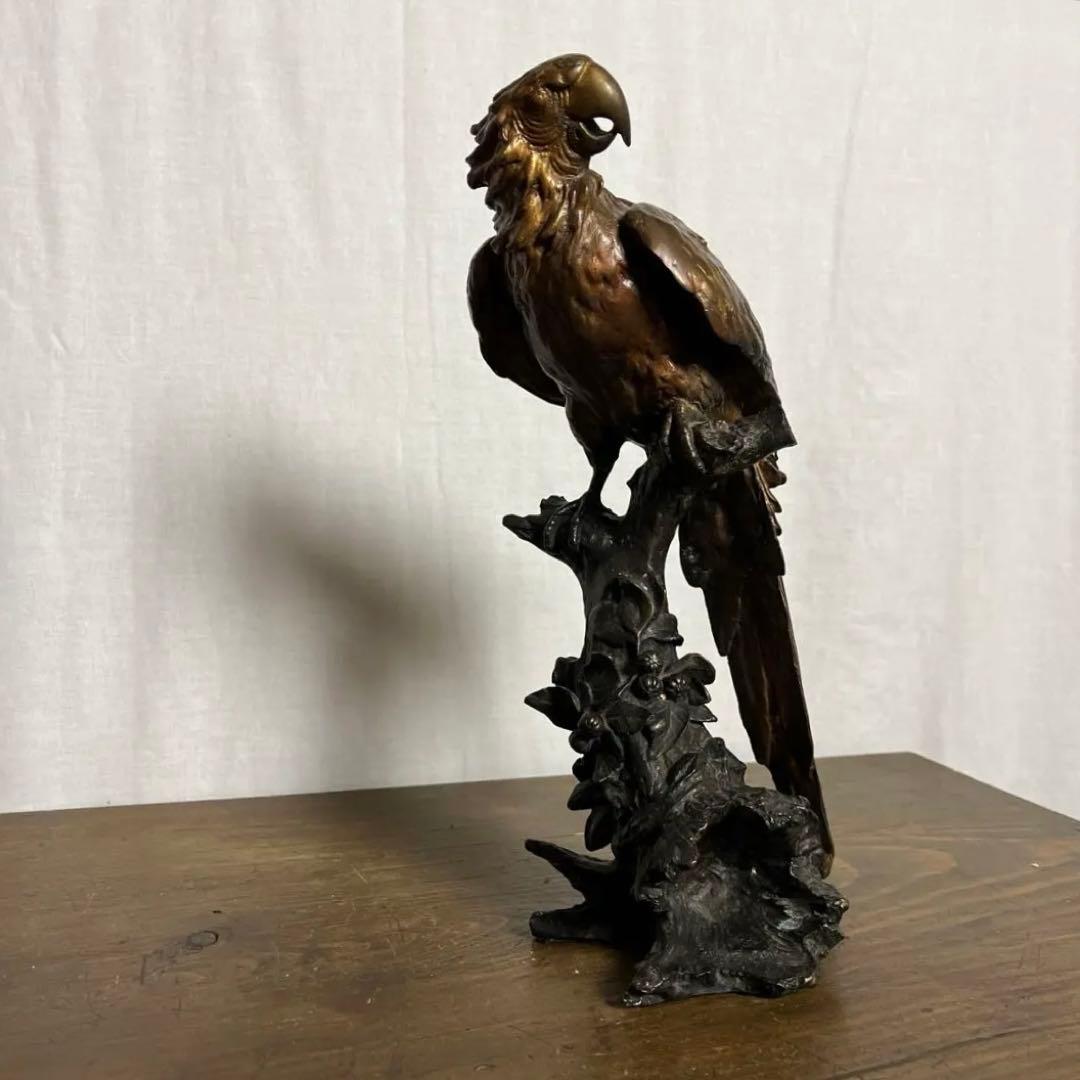 古雑貨アンティーク◾️真鍮製 オウム 鳥 置物 / オブジェ