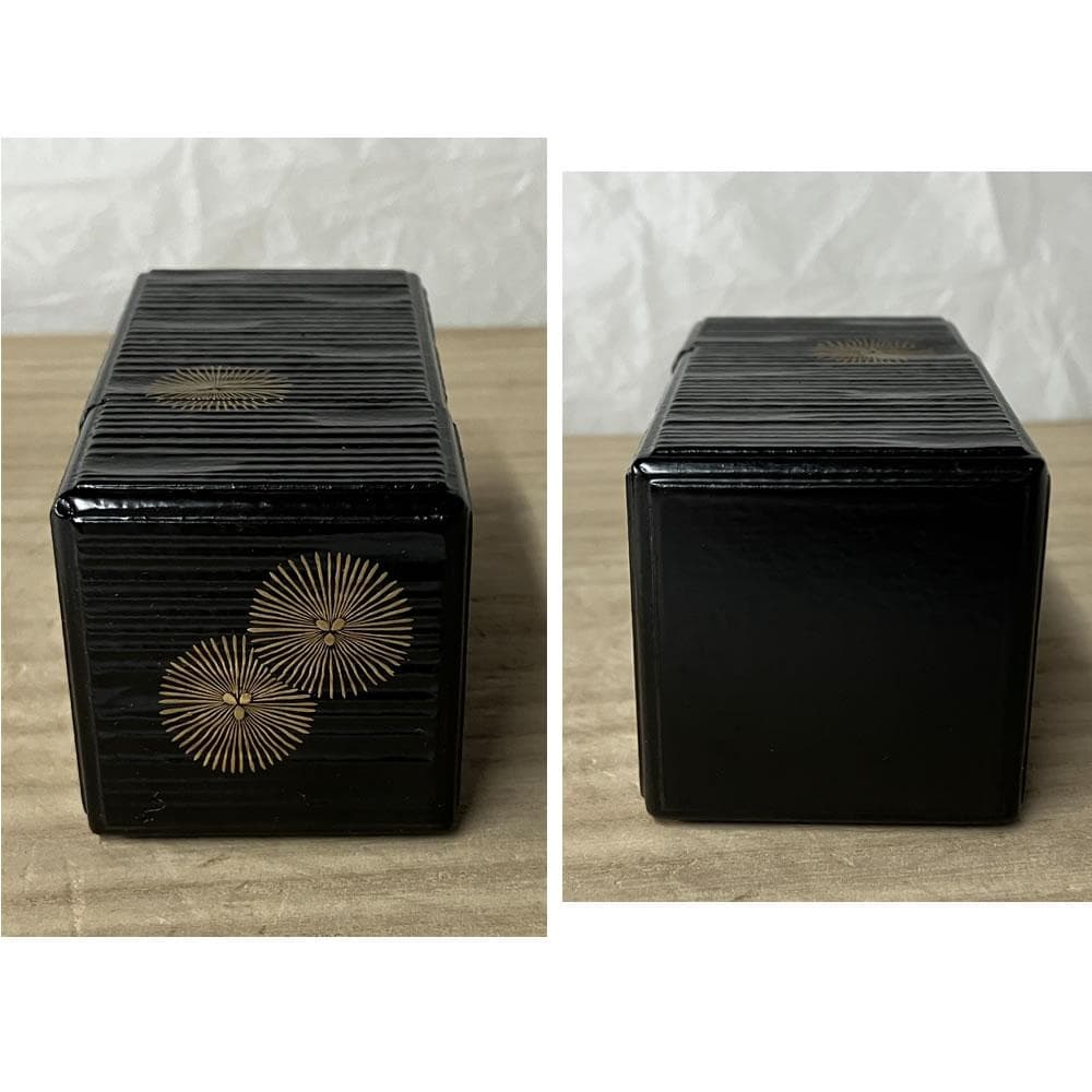 F1406 新井司峰 一閑四方 唐松 莨入 共箱 茶道具