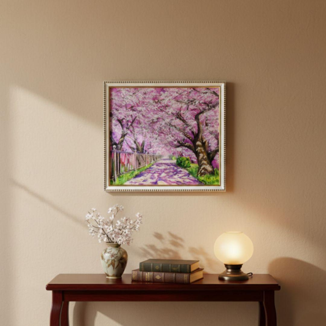 油絵 油彩 油彩画 絵 絵画 【春のトンネル】