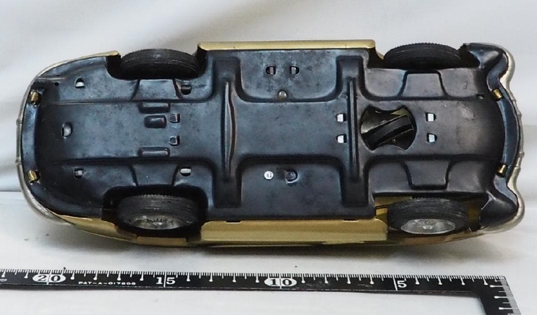 バンダイ メルセデスベンツ300SLリペイント金リモコン欠tinブリキcar箱無