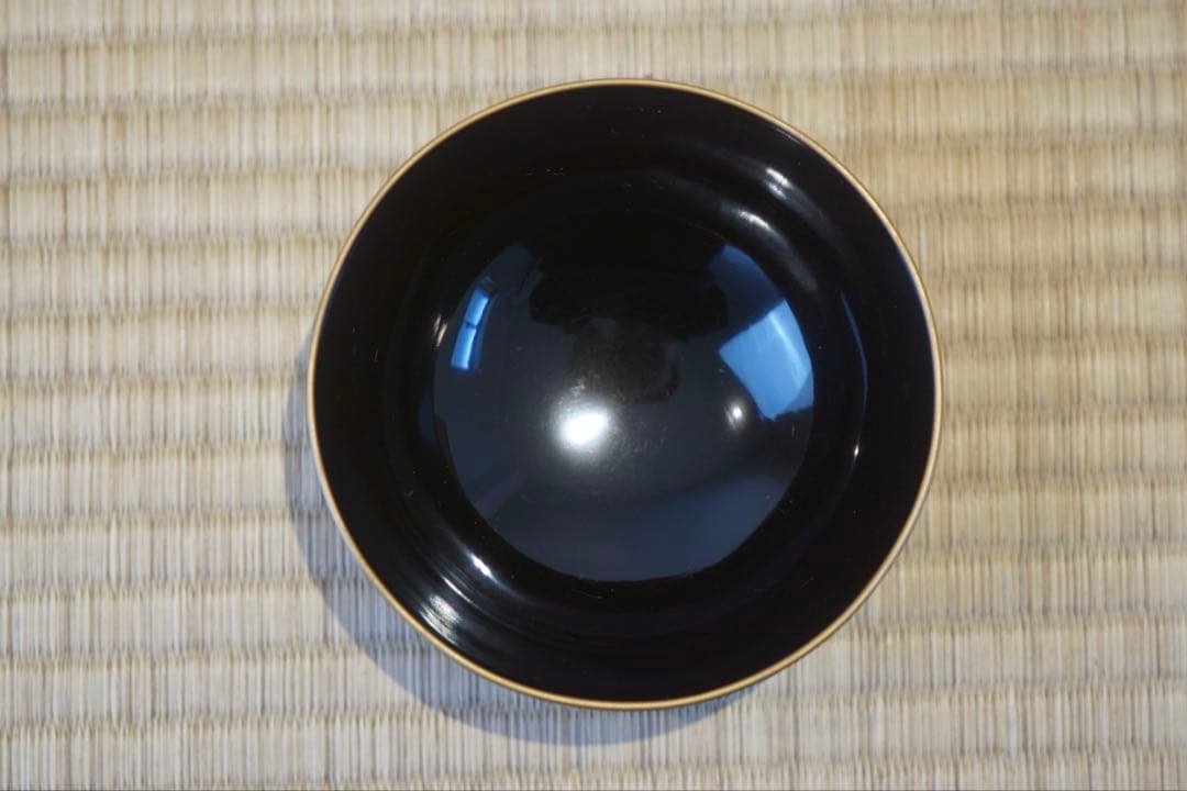 金蒔絵・螺鈿細工 宝尽くし文様 黒漆 吸物椀 2客 軽量 / 木製漆器 茶懐石