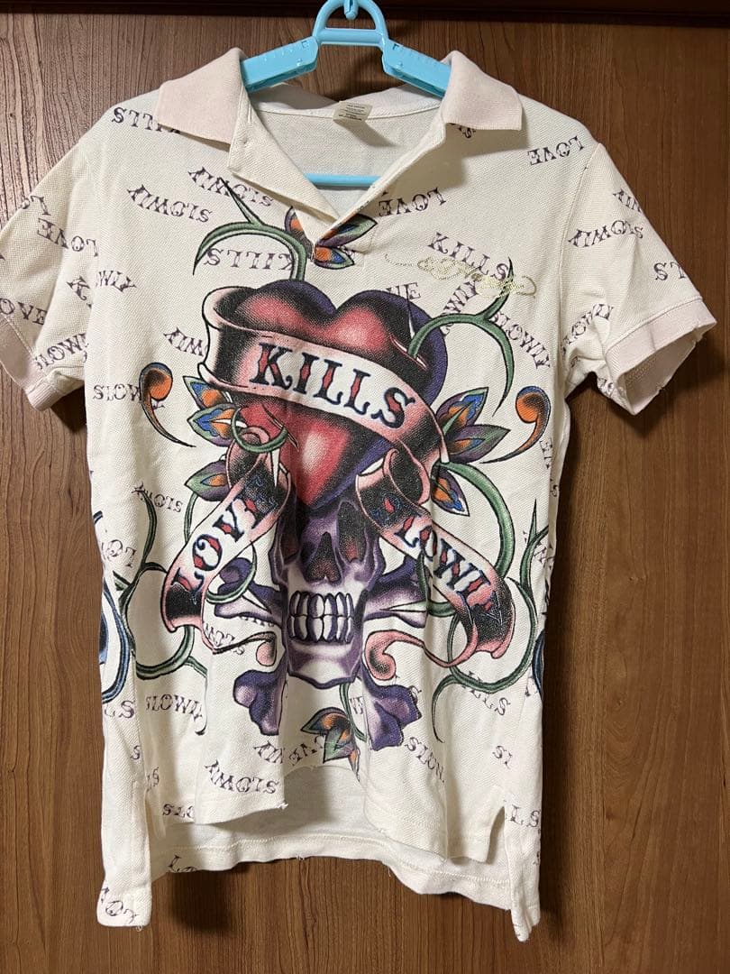 Ed Hardy スカル ハート ポロシャツ S