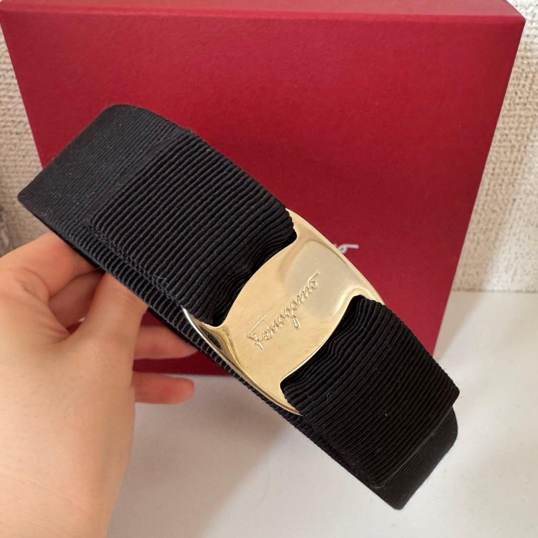 Salvatore Ferragamo リボン付き黒ヘアバンド