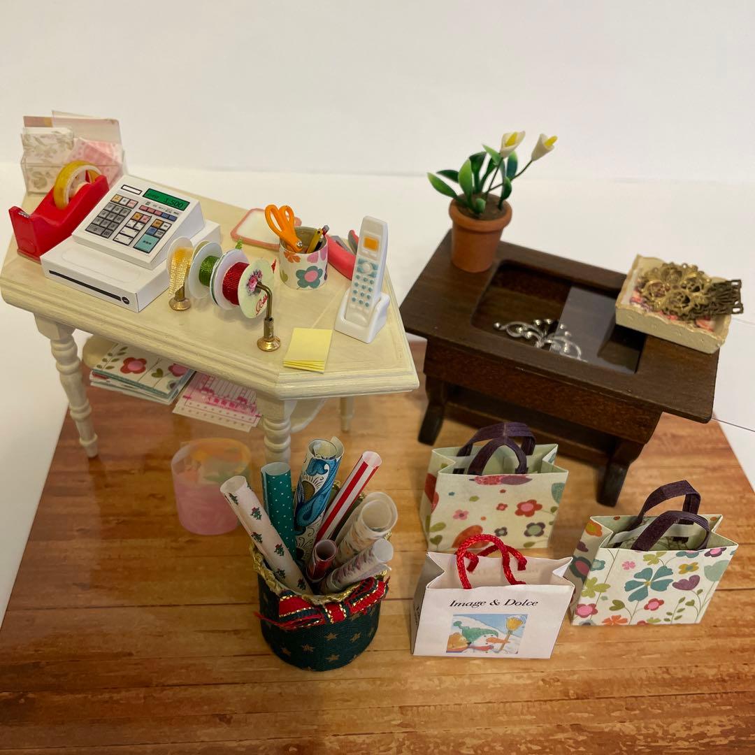 1/12ドールハウス&リーメント ミニチュア●雑貨屋 ショップ レジ テーブル