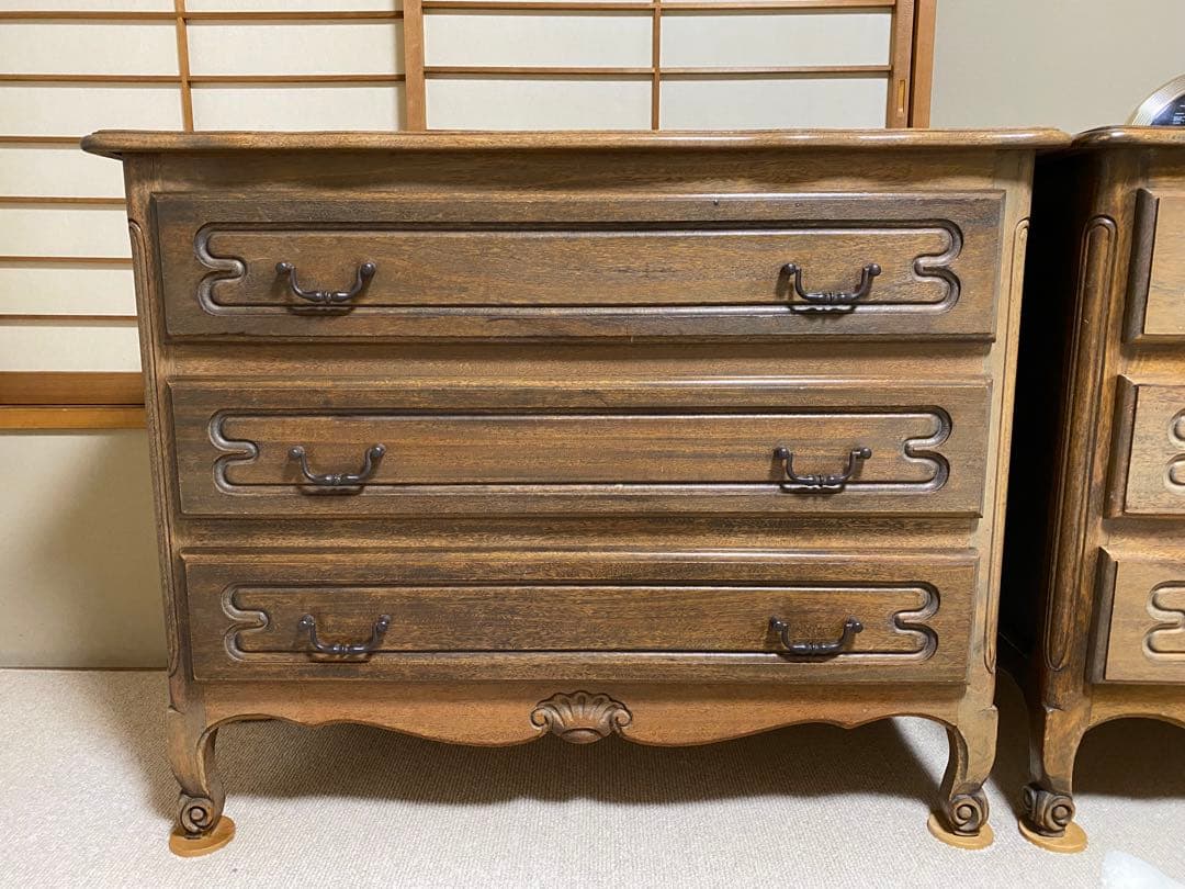 クラシックスタイル 木製チェスト 3 セット