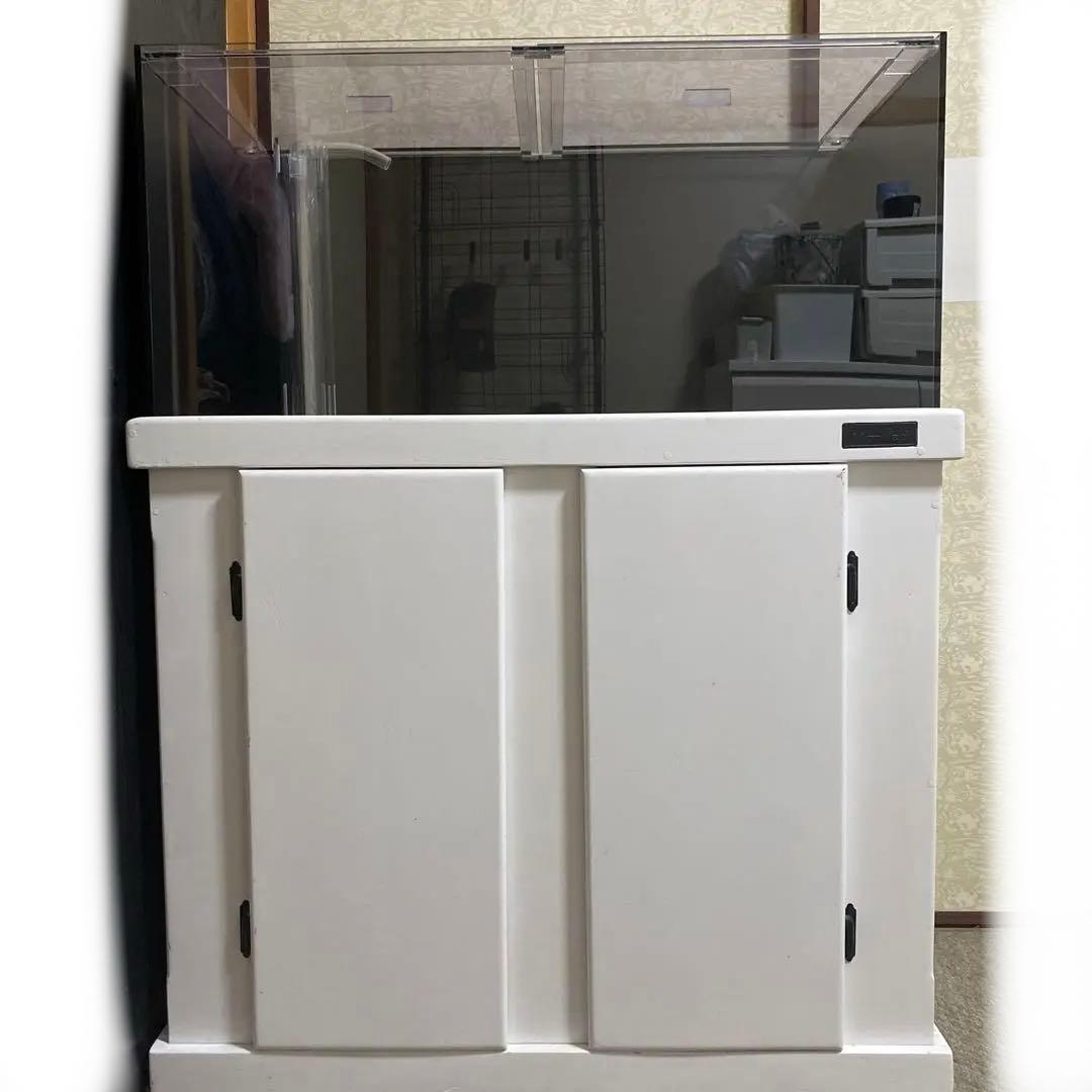 アクリル水槽4面ブラック900フルオーダー　オーバーフロー　マーフィード水槽台