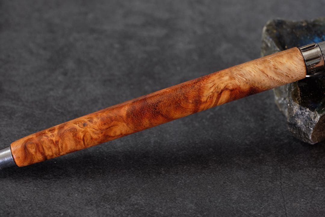 PG5木軸カスタム0222　高村杢工房 製図用シャープペンシル　花梨瘤紅白