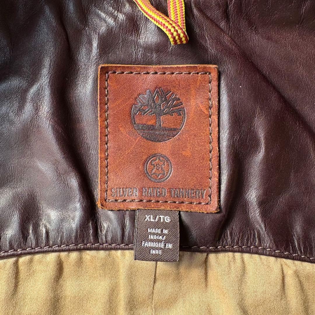 TIMBERLAND ティンバーランド ブラウン 牛革 レザージャケット XL
