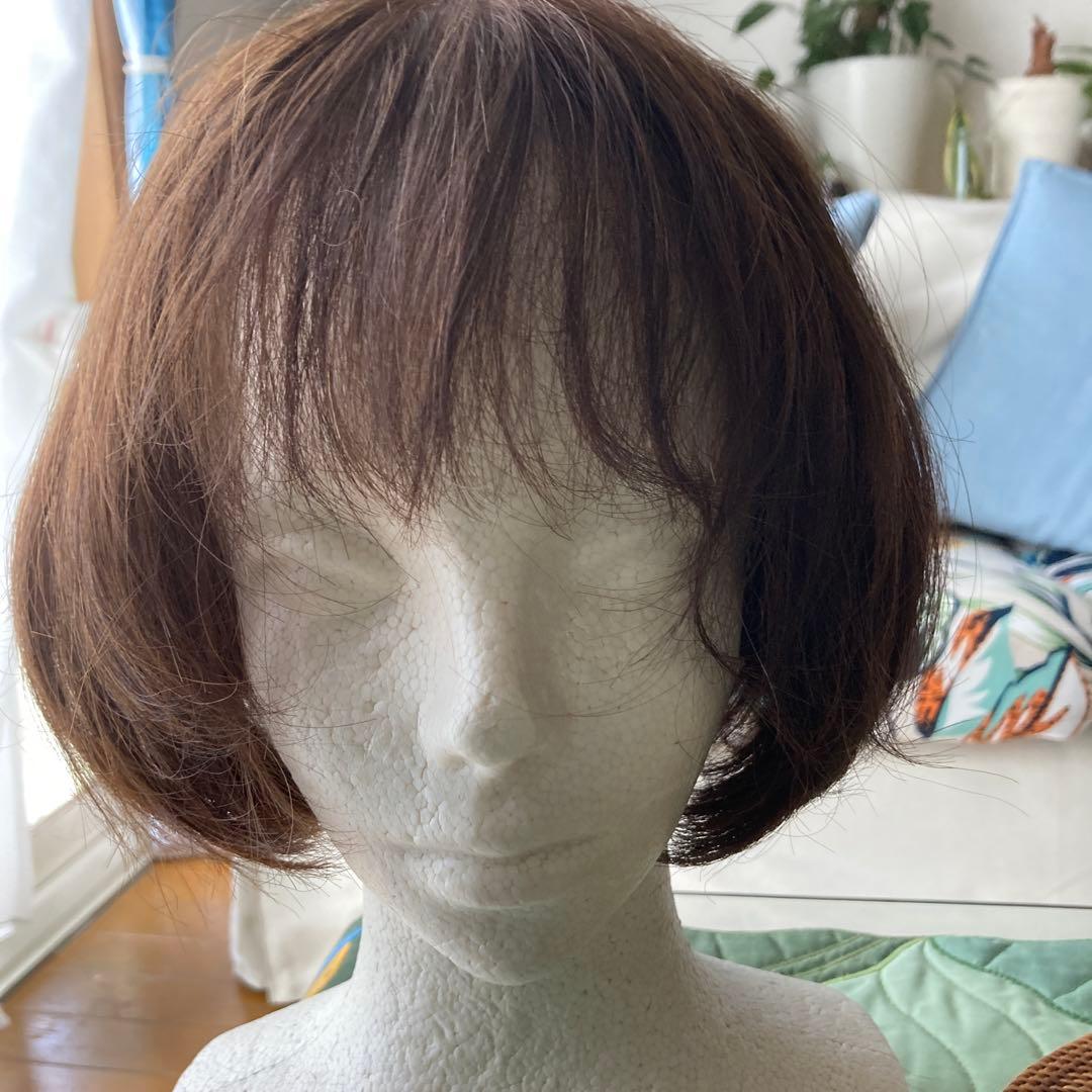 百合子ウィッグ　Sサイズ 50〜53cm ブラウンショートボブウィッグ
