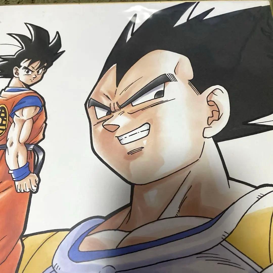☆新品未使用　ドラゴンボールZ書き下ろし30周年色紙　孫悟空 ベジータ 鳥山明
