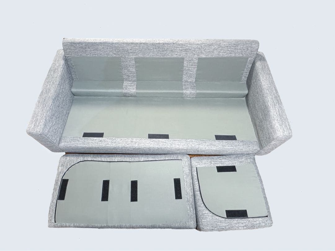 【べべ】引っ越しのため処分　ニトリ　3人掛け　ファブリックソファ　グレー