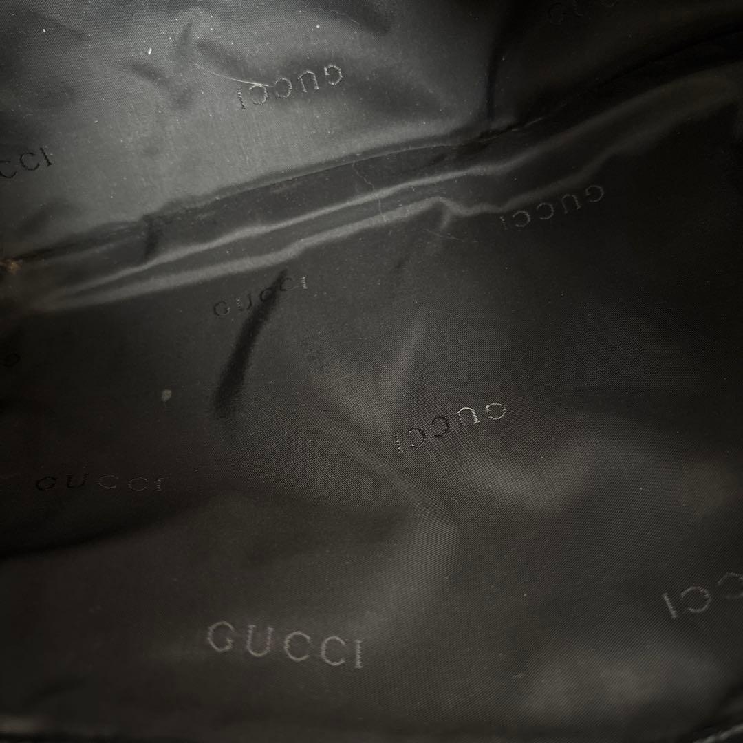 GUCCI グッチ ナイロン×レザー 肩掛けバッグ ワンショルダー　黒