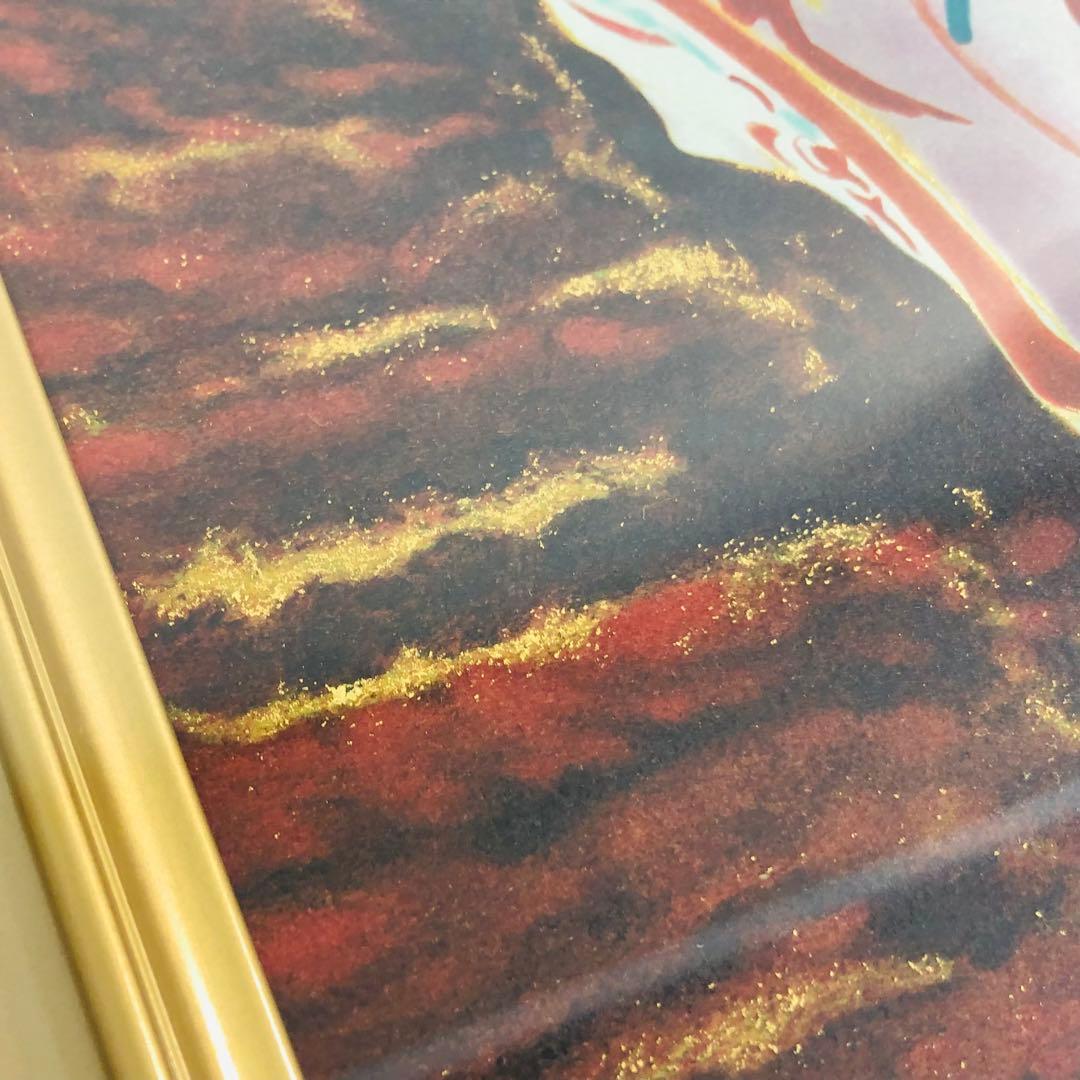 小倉遊亀 版画 花と皿 リトグラフ 東京企画 純金箔 エディションあり