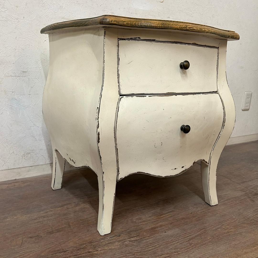 M.アウトレット シャビー仕上げ　サイドデスク　チェスト　アンティーク調