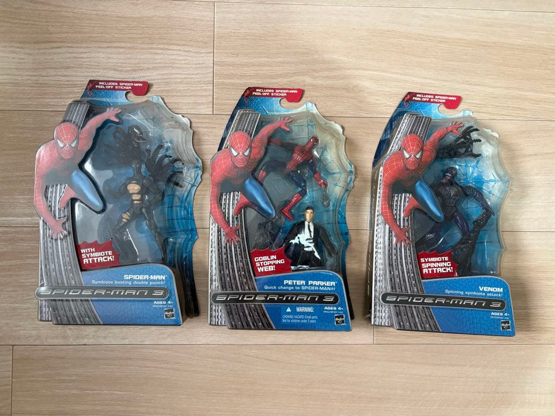 スパイダーマンフィギュア 3体セット 未開封 Hasbro