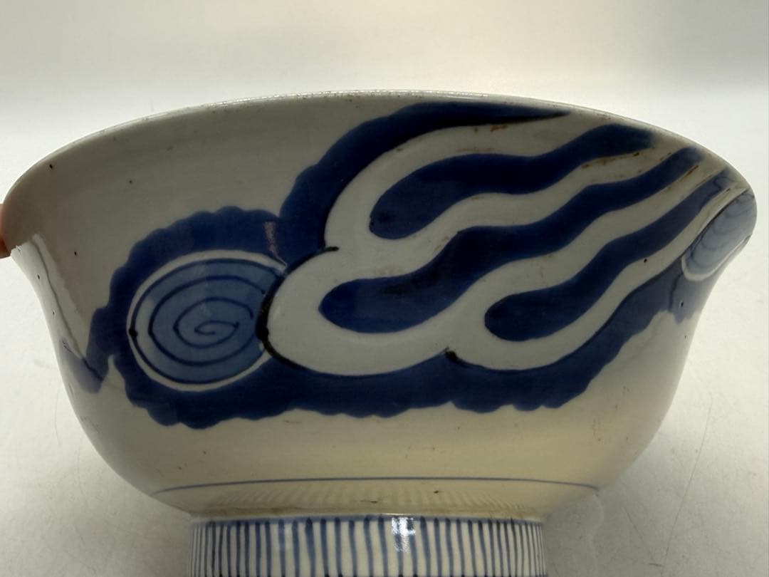 染付　龍紋大鉢　大明年製銘　送料込み260118