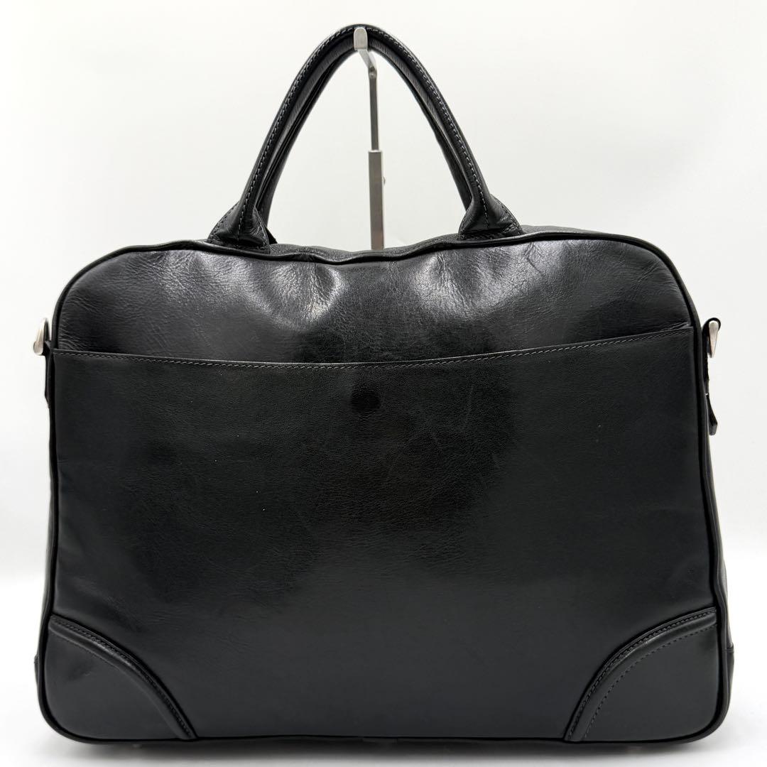 【良品】ファイブウッズ ブリーフケース プラトウ ビジネス レザー ブラック