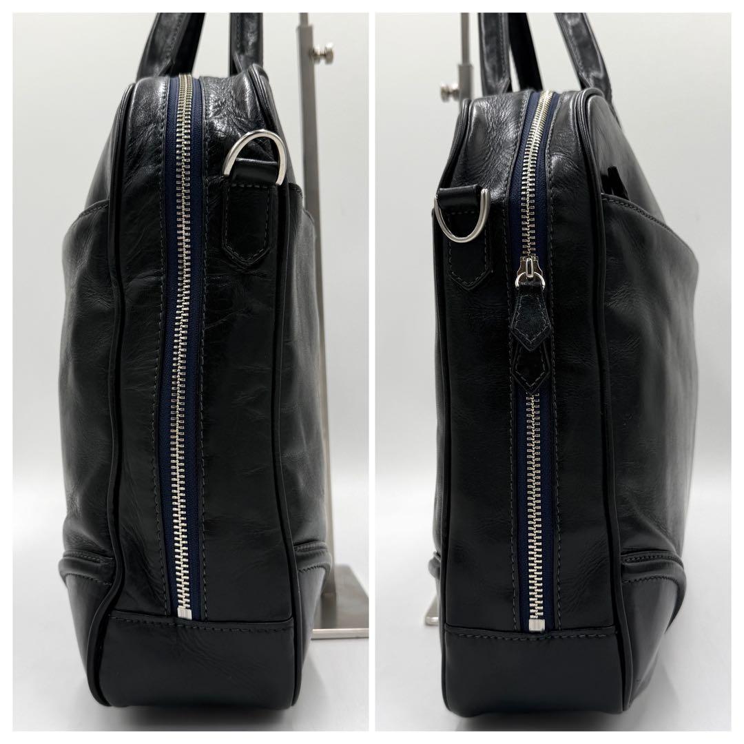 【良品】ファイブウッズ ブリーフケース プラトウ ビジネス レザー ブラック
