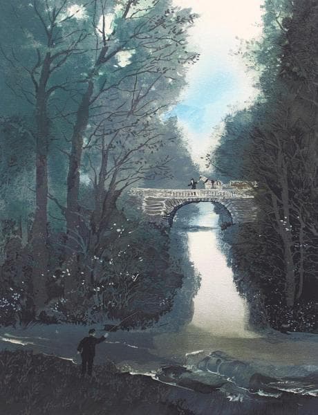 ミッシェル・ドラクロア　リトグラフ「ジュヌビエヌ公園」自筆サイン（ドラクロワ ）