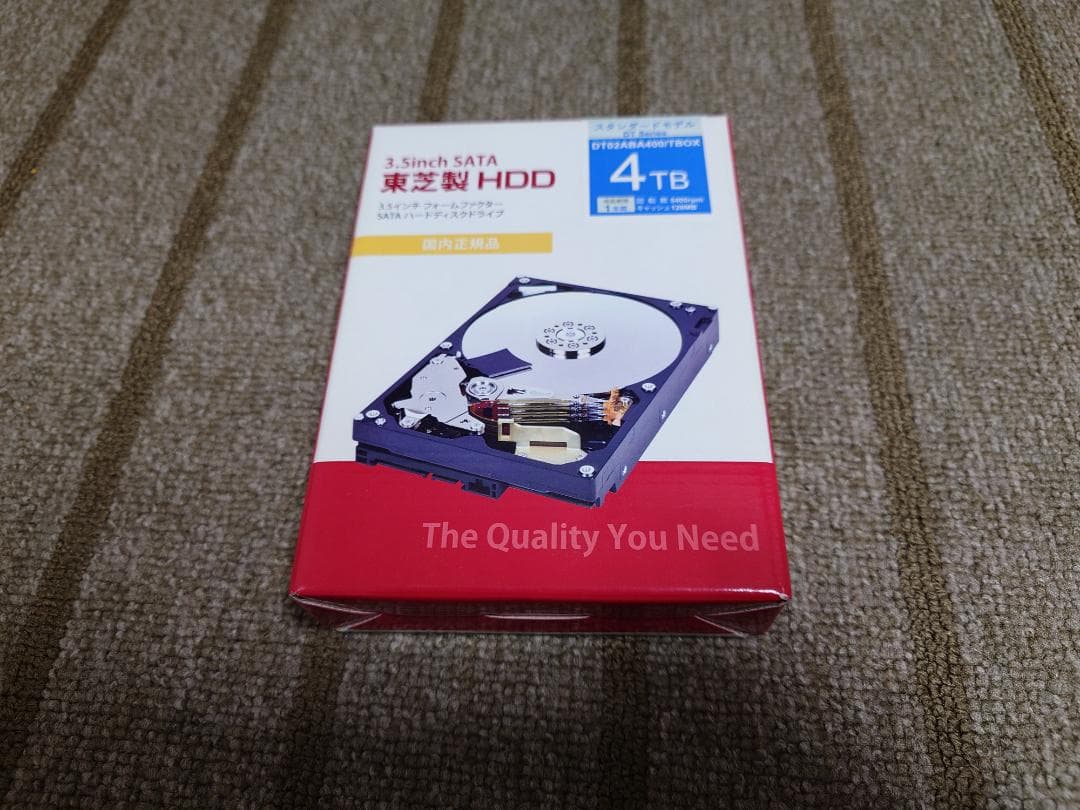 【新品未使用】4TB SATA 3.5インチ HDD 東芝DT02ABA400