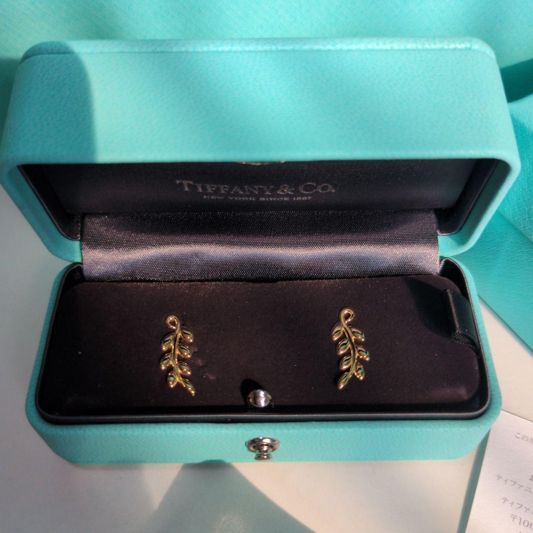 新品　ティファニー オリーブリーフクライマーピアス K18イエローゴールド