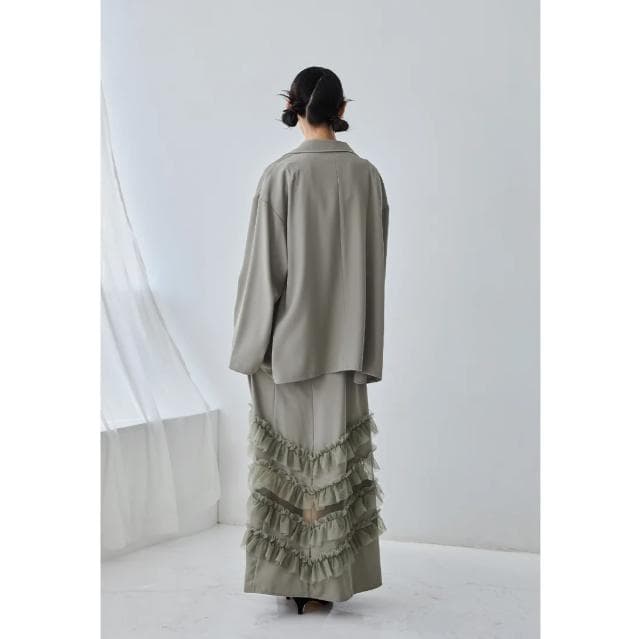 L 大きいサイズ niana ニアナ トランスペアレントヘムセットアップドレス