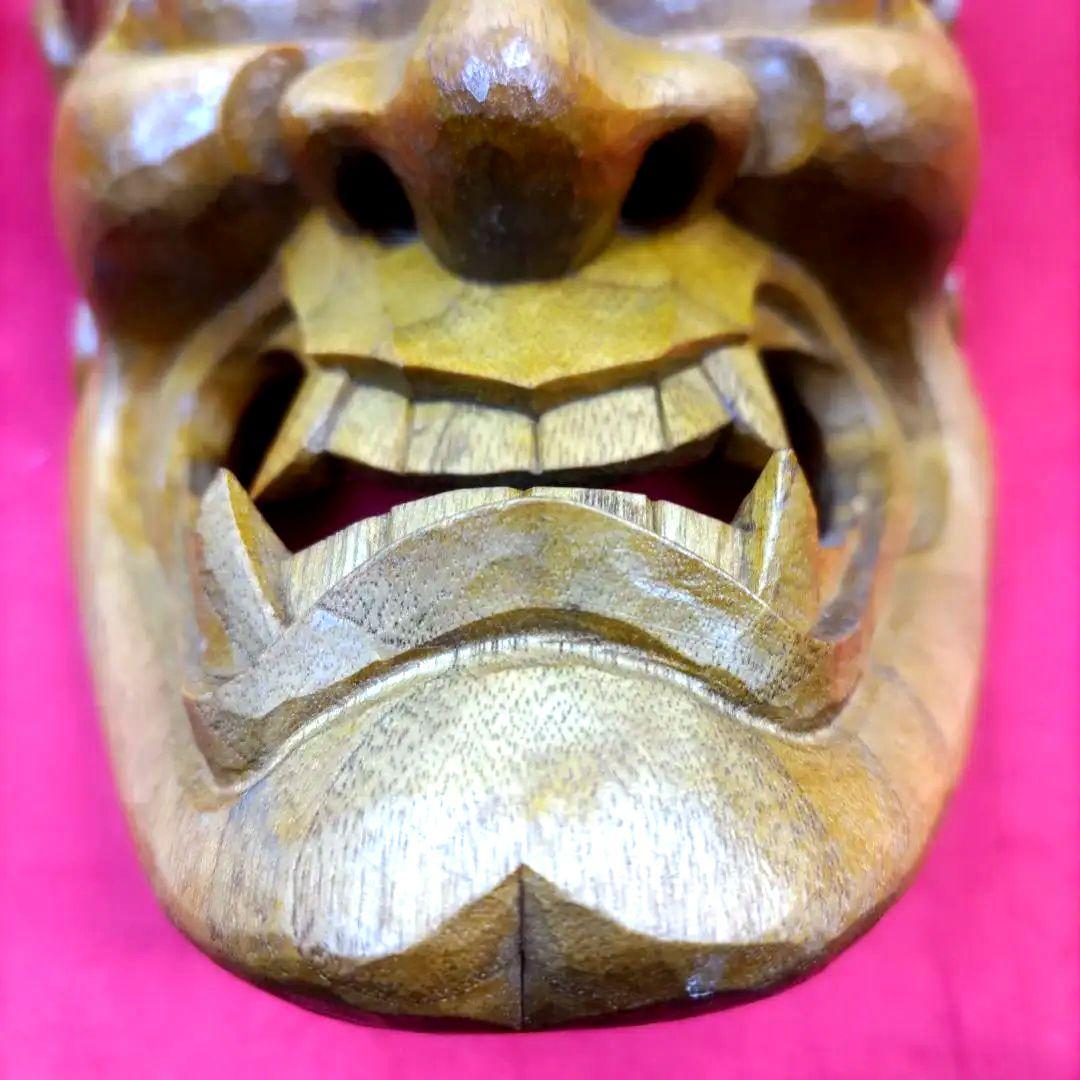 般若　お面　木製　鬼面　魔除け　縁起物　能面　神楽面　③