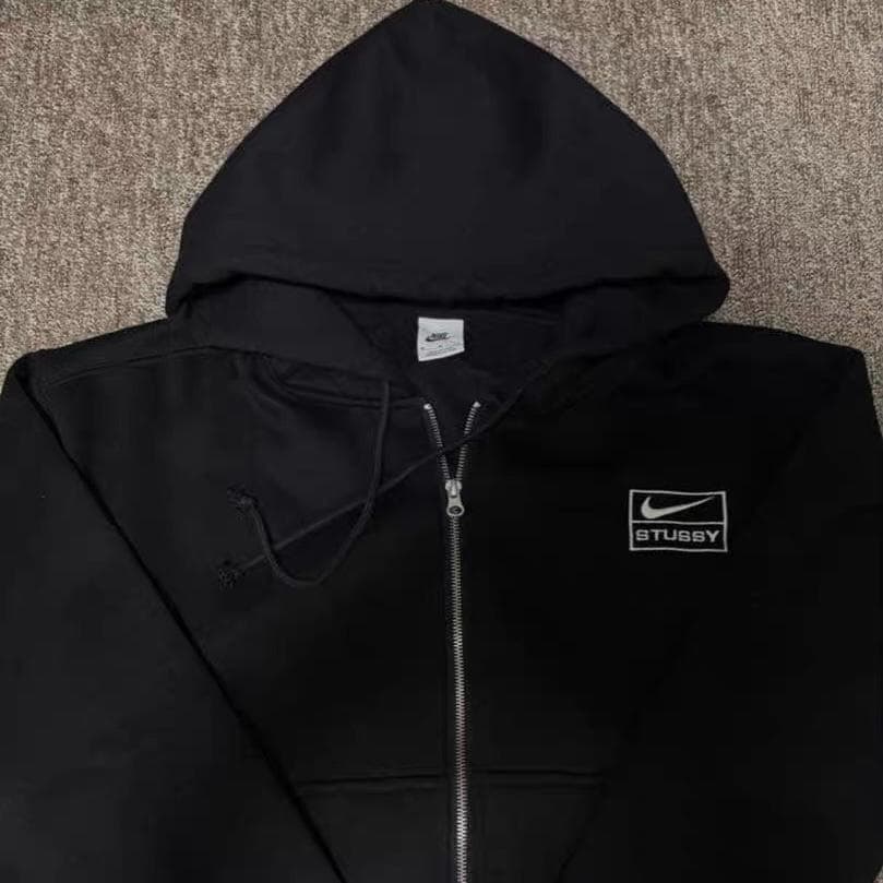 Stussy × Nike フルジップ パーカー ブラック