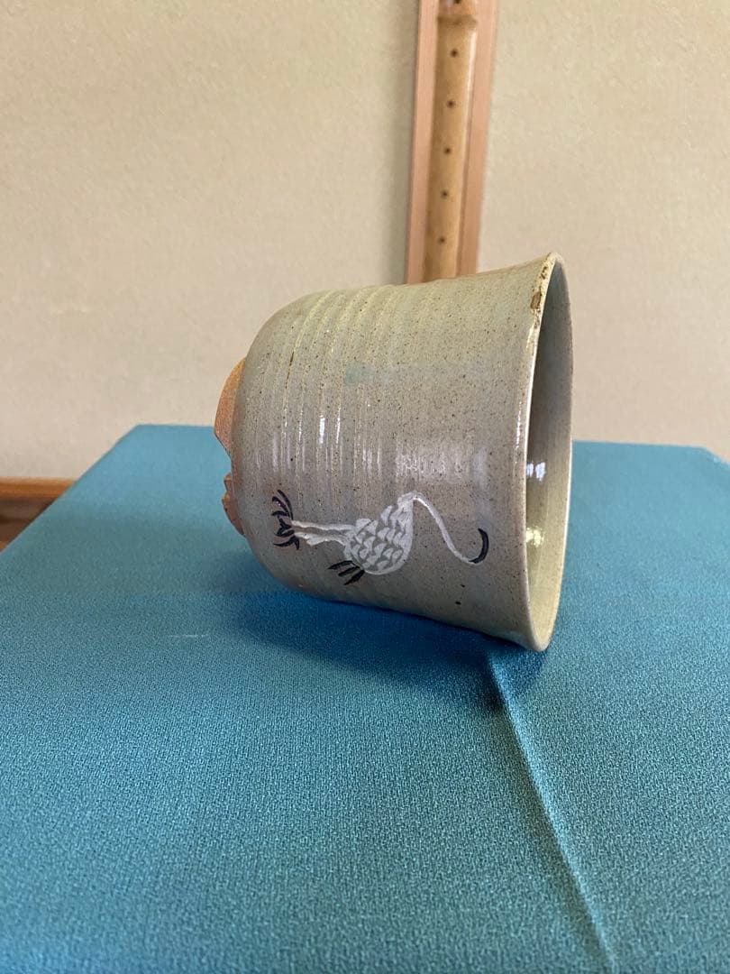 茶道具/茶碗 立鶴茶碗 廣州窯　共箱