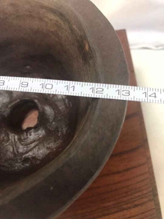 盆栽鉢　時代古盆栽鉢苔むし杉浦手捻り手作り鉢1点もの松皮小品丸鉢