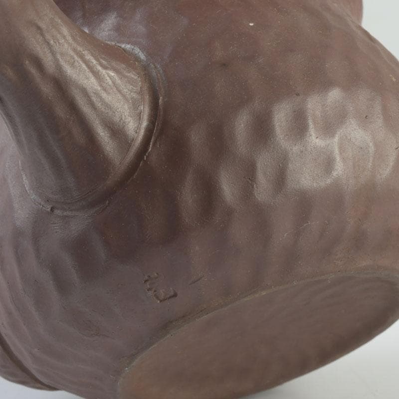 煎茶道具　萬古焼　英山造　紫砂　朱泥　鳥顔出　横手急須　V　9620