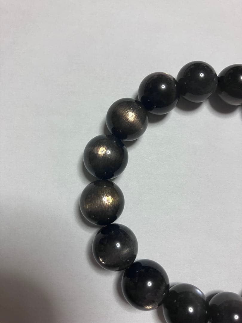 ブラックサンムーンストーン　天然石ブレスレット
