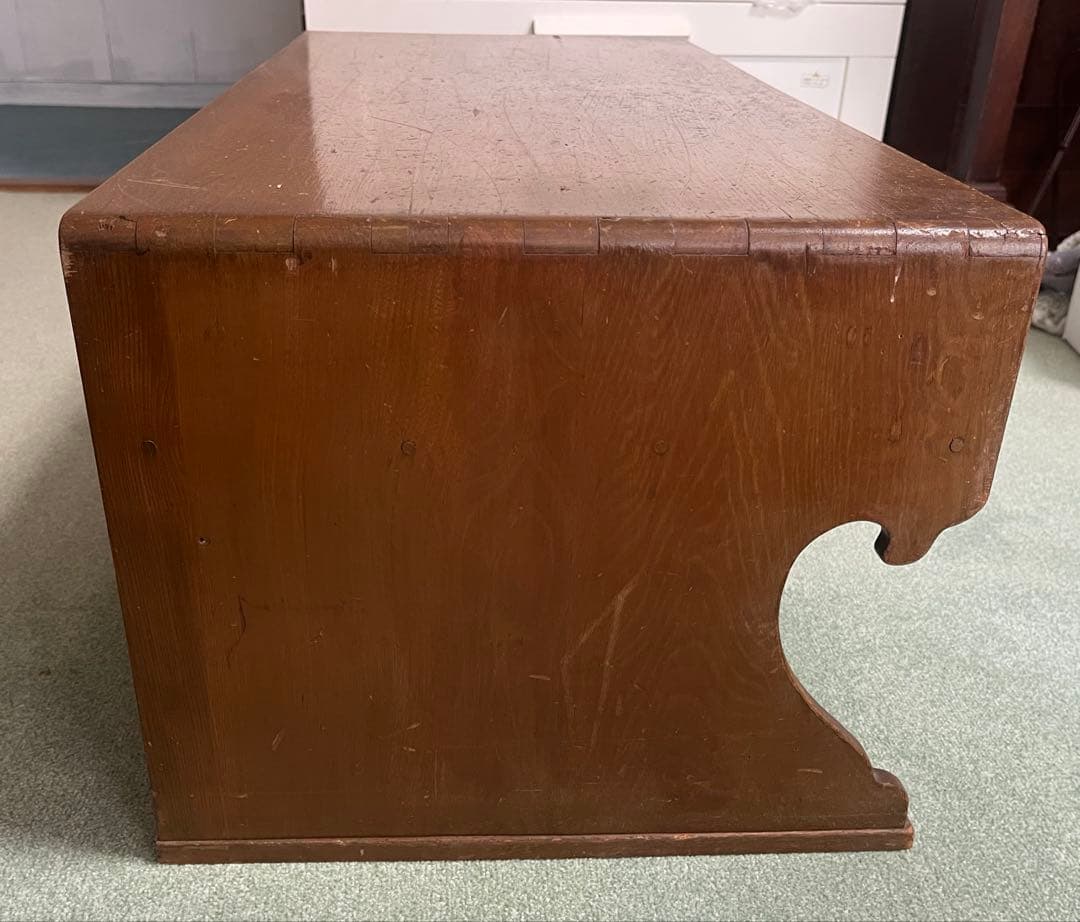 アンティーク木製文机 引き出し2つ付き