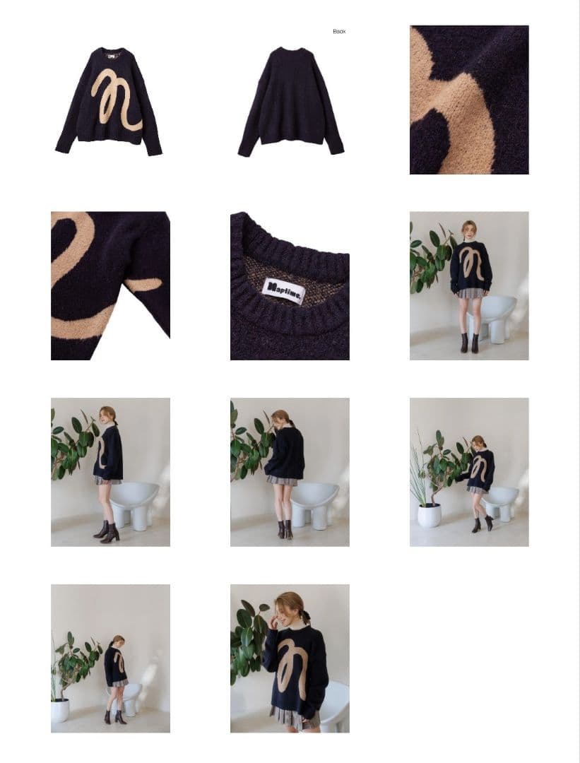 Naptime ニットプルオーバー　ネイビーMサイズ ナップタイム