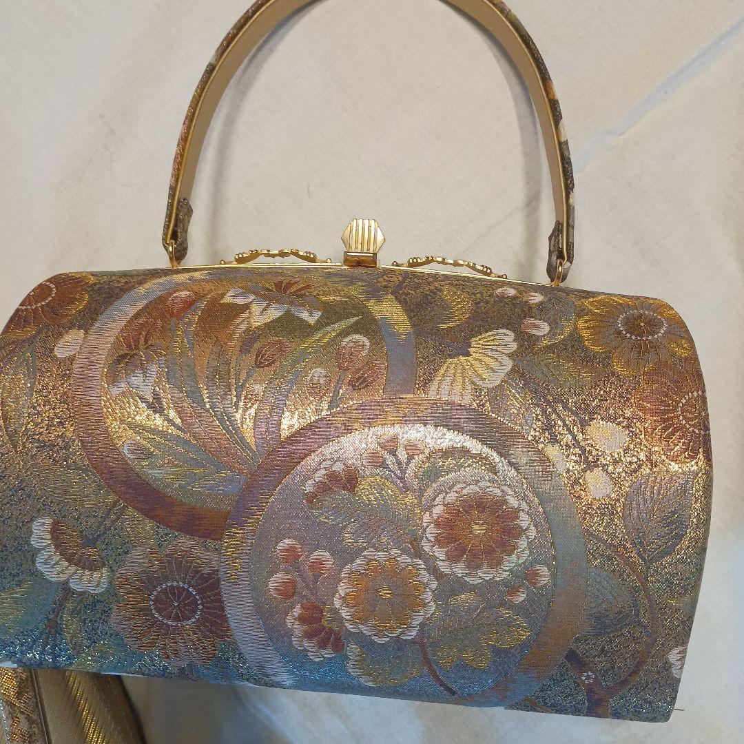 和装 東京芝山 振り袖 最高級　バッグ草履セット　両面取りバッグ　七宝