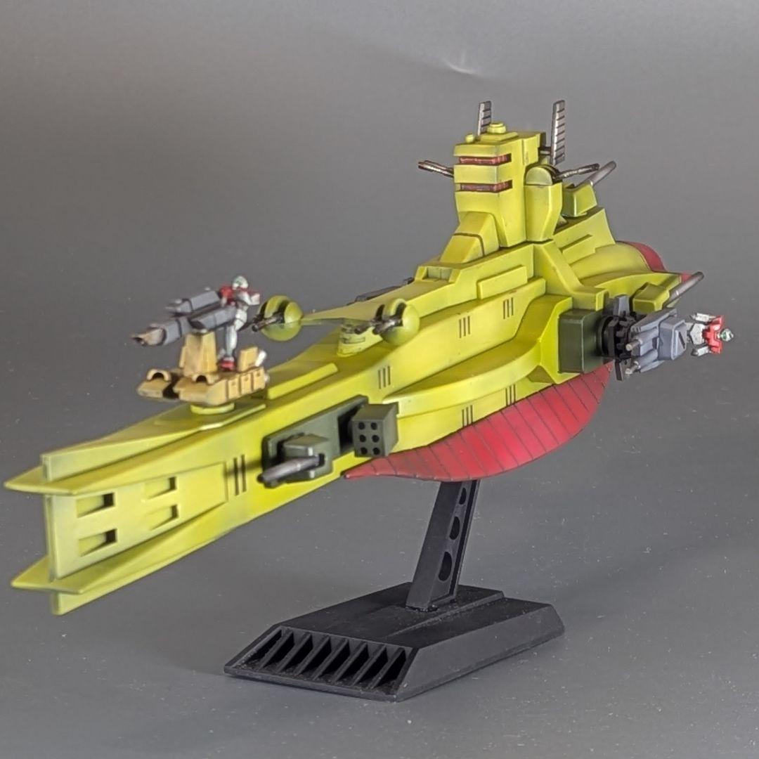 【旧キット】1/1200巡洋艦サラミス　ガンプラ　組立済　完成品　改造