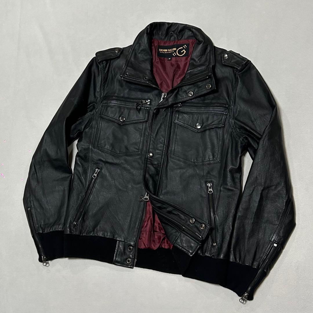 00s ピッグ レザー シングルライダース ダブルジップ モードロック y2k