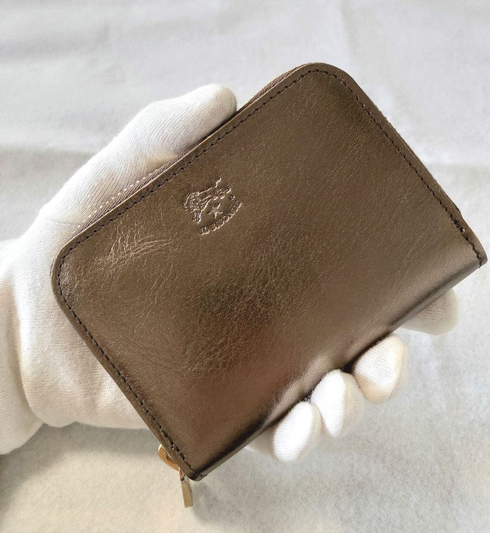 【新品】 イルビゾンテ ラウンドファスナー 折り財布 コンパクト ブロンズ