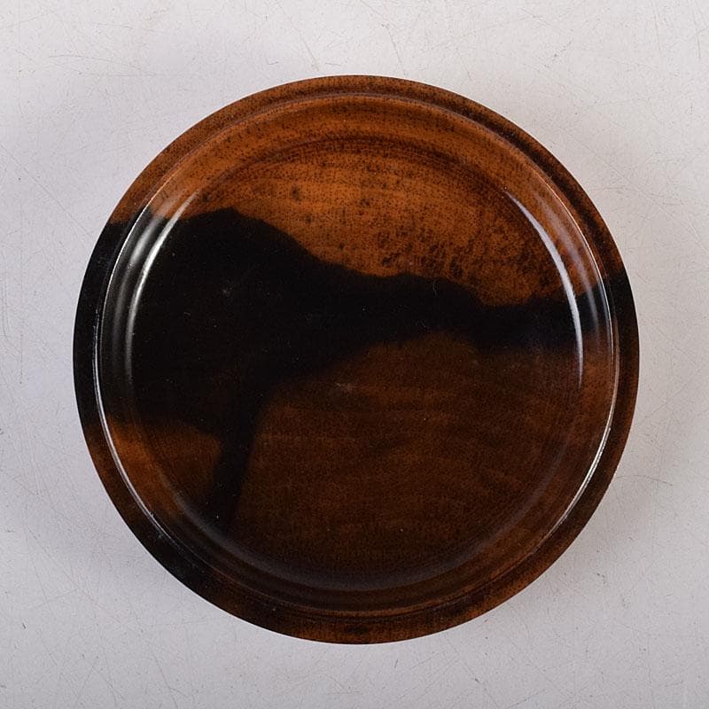 茶道具　福田芳朗作　黒柿香合　共布共箱　V　R8866