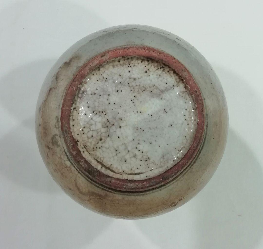 古いレトロな唐津系 \"黒牟田鉄絵草花文徳利