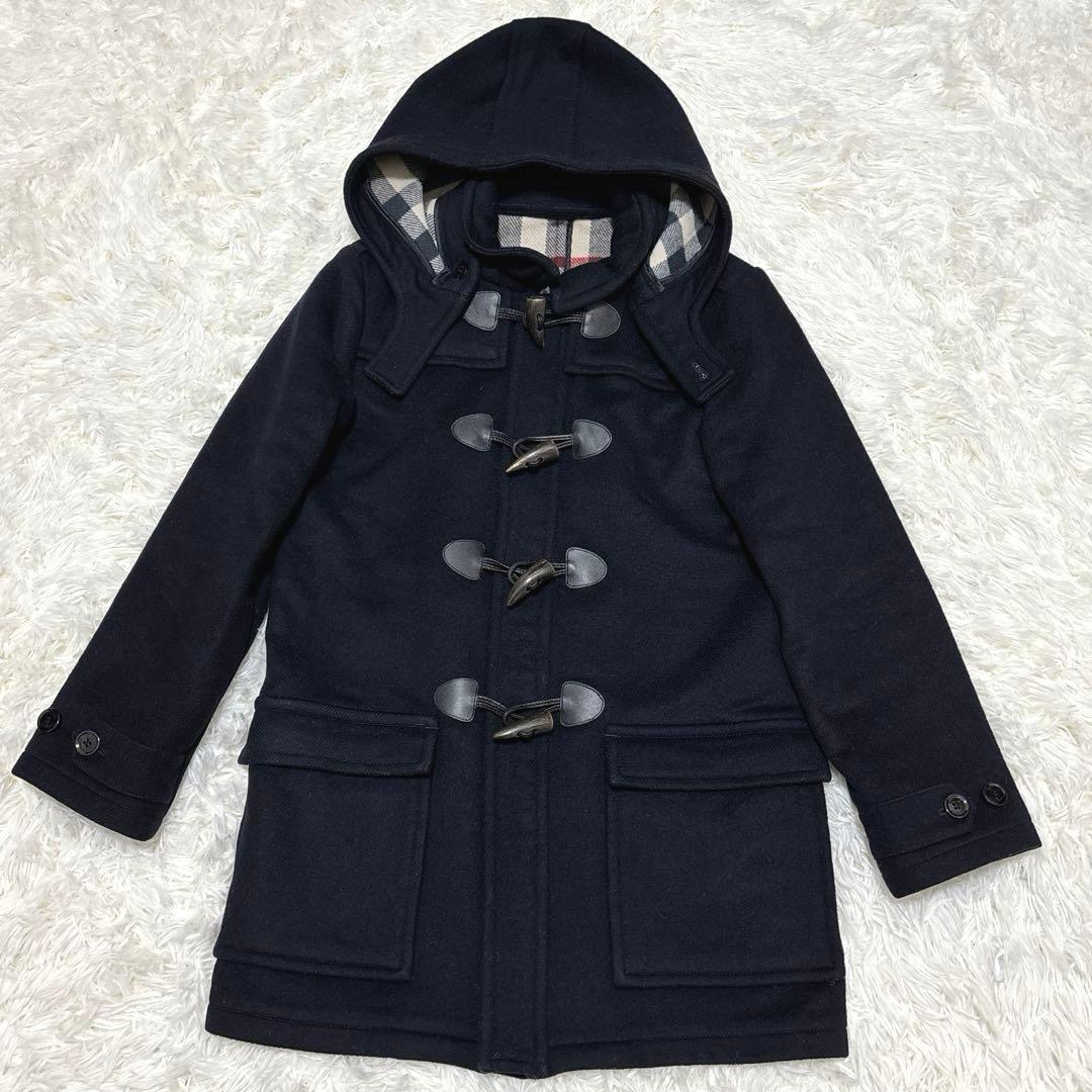 近年タグ☆ ウールダッフルコート　ネイビー　2way　14Y-164