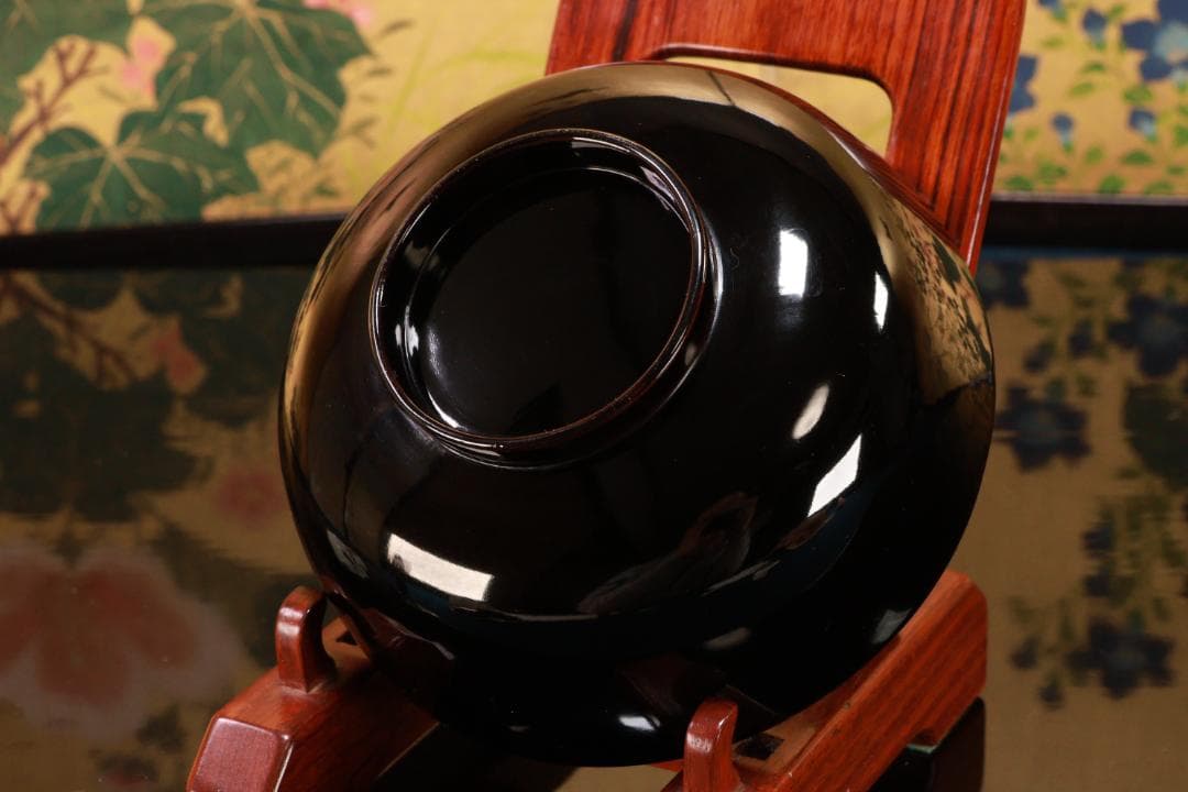 BJ133　時代輪島　加賀蒔絵　鶏図　吸物椀　一客　木製　茶道具 懐石 会席